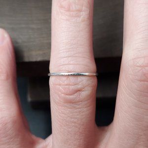 Size 6 Sterling Silver Rough Thin Dainty Ring